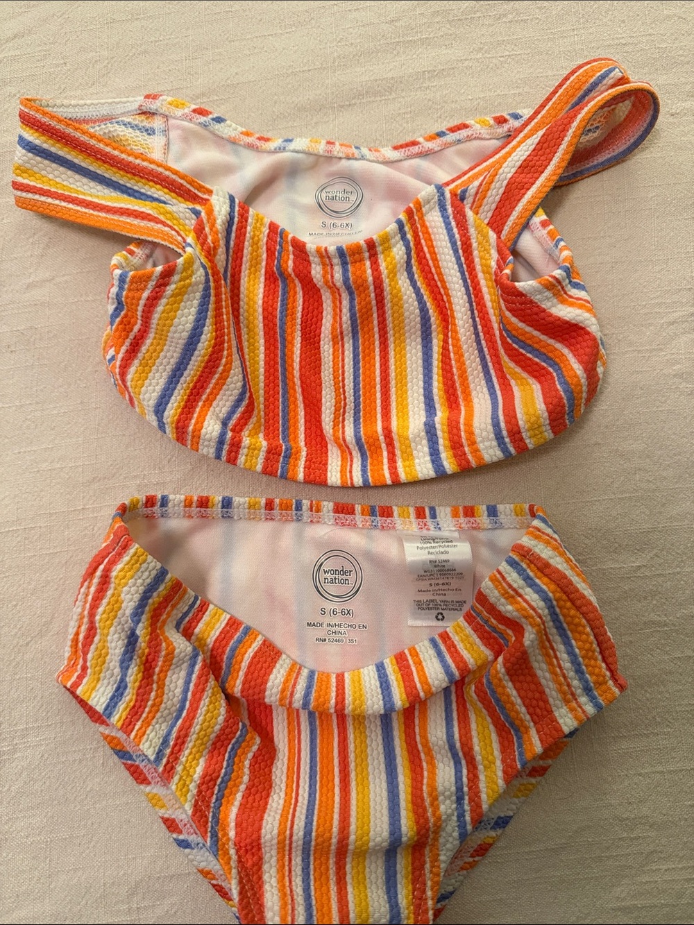 Multi Stripe Ribbed Two-Piece Girls Bikini - Picture 2 of 2